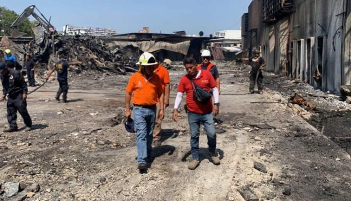 Gobierno del estado elabora dictámen de nivel de seguridad en zona afectada del Mercado Central de Acapulco