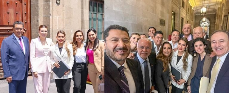 Evelyn Salgado en reunión de gobernadores con AMLO