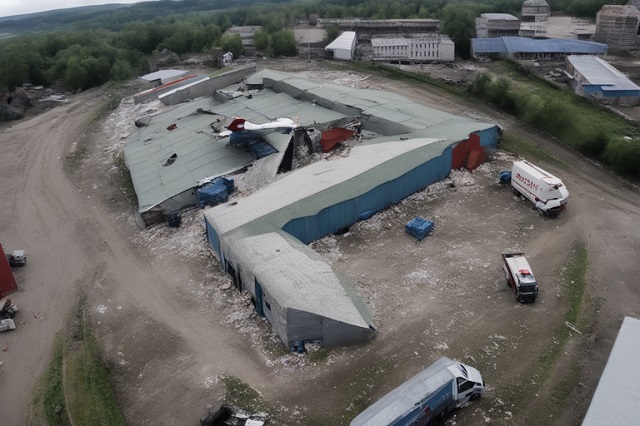 Víctima mortal por dron ruso en almacén de ayuda humanitaria en Leópolis, en el oeste de Ucrania, donde tres almacenes resultaron destruidos.