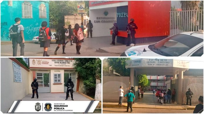 Policía de Guerrero Intensifica Vigilancia en Instituciones Educativas para Garantizar Seguridad, son recibidos a balazaos en Acapulco