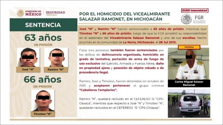 «Sentencian a Tres Hombres por Asesinato de Vicealmirante en Michoacán»