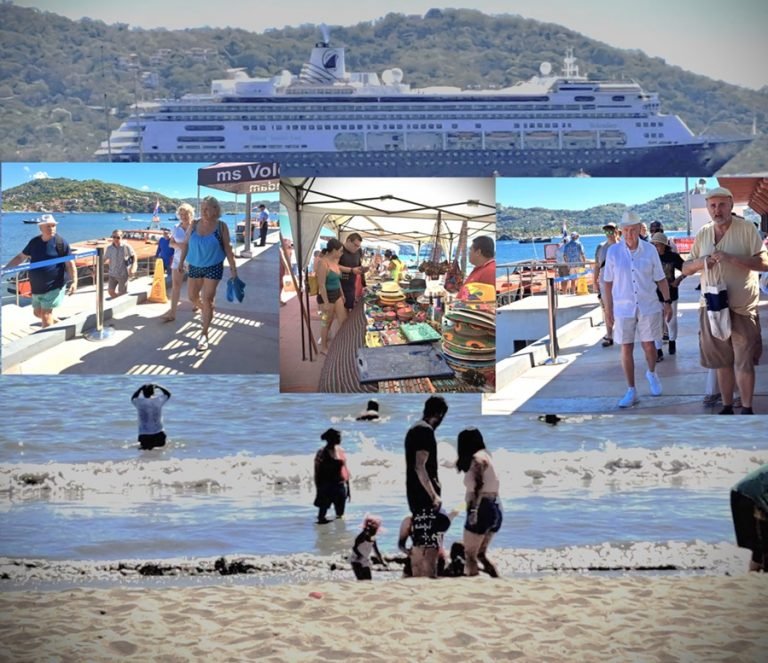 Llega el crucero Volendam con más de 2 mil pasajeros a playas de Zihuatanejo