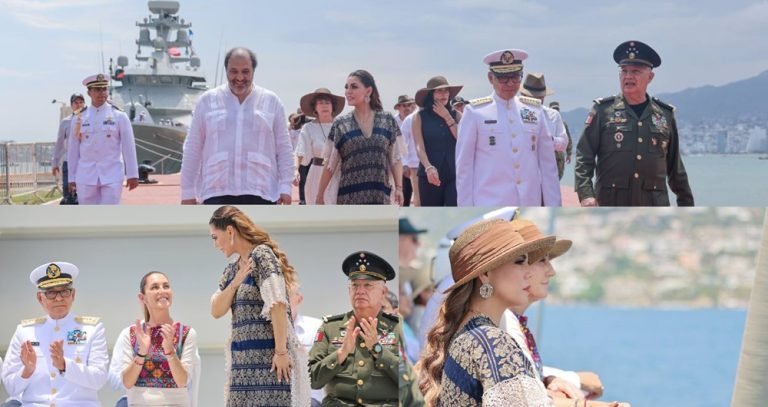 Sheinbaum y Salgado encabezan ceremonia por el Día de la Marina Nacional en Acapulco