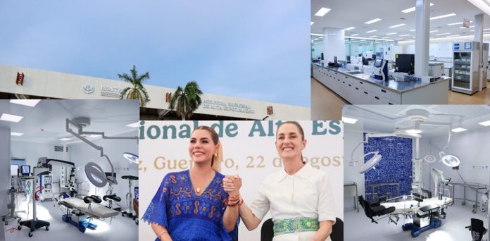 🏥 Sheinbaum y Evelyn Salgado inauguran hospital de alta especialidad en Acapulco. Durante el evento, la mandataria agradeció el respaldo del gobierno federal, clave para la rehabilitación de cientos de unidades médicas, la conclusión de los hospitales de Ayutla y Tlapa, y el fortalecimiento del Instituto Estatal de Cancerología.