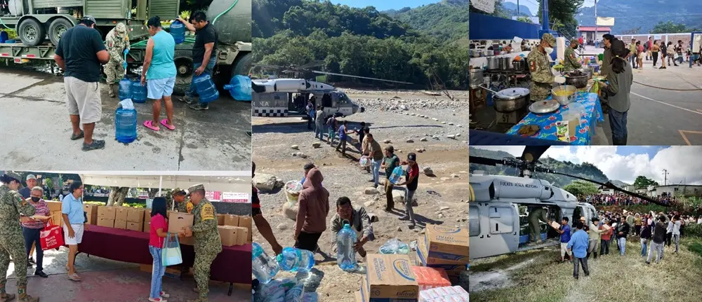 Más de 8,600 damnificados atendidos: Ejército y Guardia Nacional rescatan, alimentan y limpian 5 estados tras lluvias históricas en octubre 2025