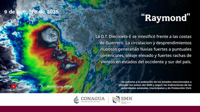 Raymond provoca lluvias torrenciales, fuertes vientos y oleaje elevado en Michoacán, Guerrero y estados del Pacífico mexicano.