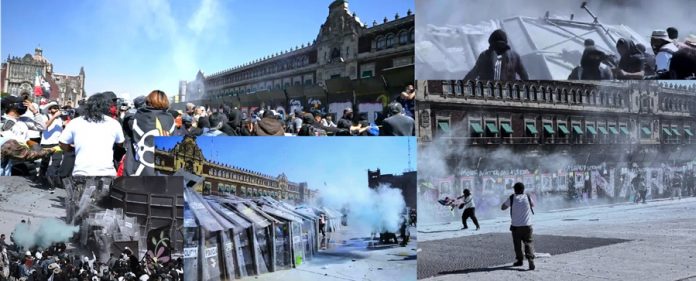 Marcha en CDMX deja 100 policías y 20 civiles lesionados; 20 detenidos tras disturbios en el Zócalo, El Gobierno capitalino investiga actos violentos de grupos encapuchados.