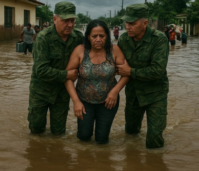 Foto realizada con IA: Cuba mantiene evacuaciones en Granma tras el paso del huracán Melissa. El río Cauto amenaza con desbordarse y hay más de 2,700 personas rescatadas
