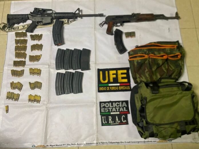 seguran armas largas en La Venta, Acapulco; decomisan AR-15 y AK-47 en operativo conjunto