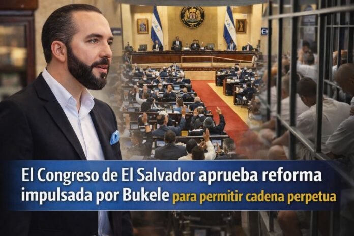 Congreso de El Salvador aprueba cadena perpetua en delitos graves