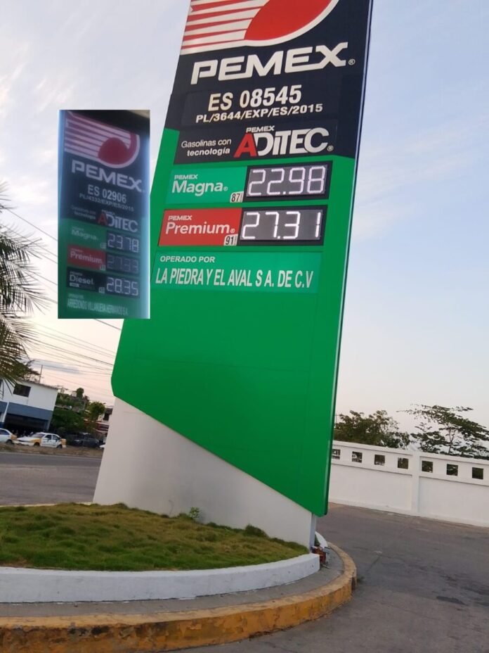Gasolina y diésel México precio Acapulco suben a 27.83 y 28.35 pesos, rompen acuerdo y elevan el riesgo de inflación en el país.