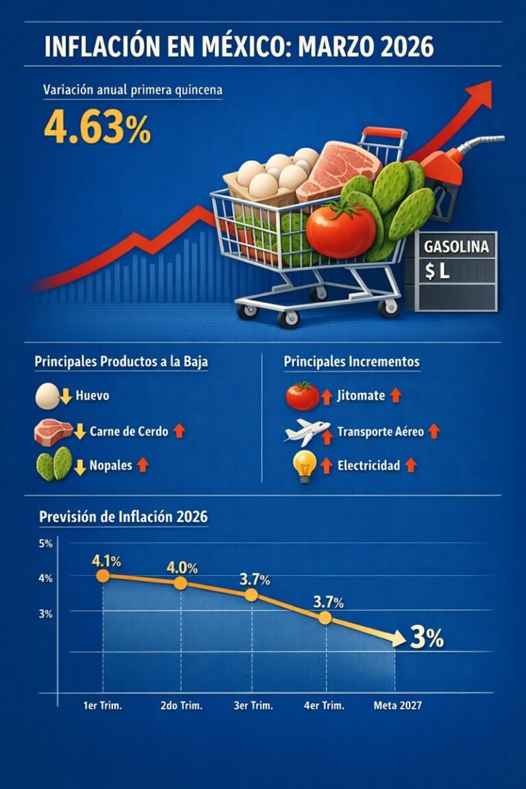 Inflación México 2026 análisis: alimentos presionan precios y Banxico ajusta previsiones