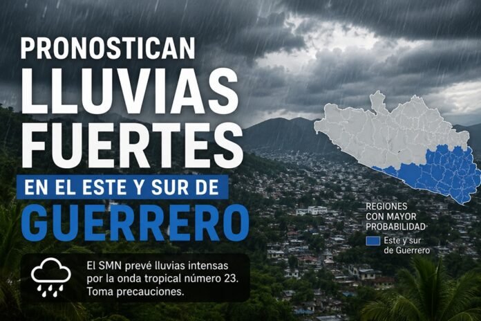 El SMN pronostica lluvias intensas en el este y sur de Guerrero por la onda tropical 23. Te explicamos qué esperar y cómo tomar medidas preventivas prácticas sin alarmismo