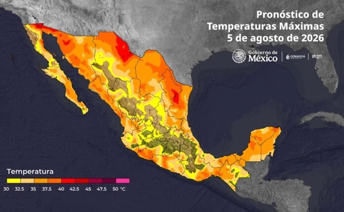 Clima hoy en México: lluvias muy fuertes en el noroeste y sur por la onda tropical 24, y calor extremo de 45°C en Baja California y Sonora.