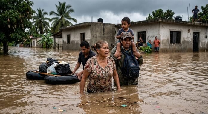 Las lluvias desbordaron arroyos en Yetla, Coyuca de Benítez; 25 viviendas fueron afectadas y familias perdieron bienes, cultivos y animales.