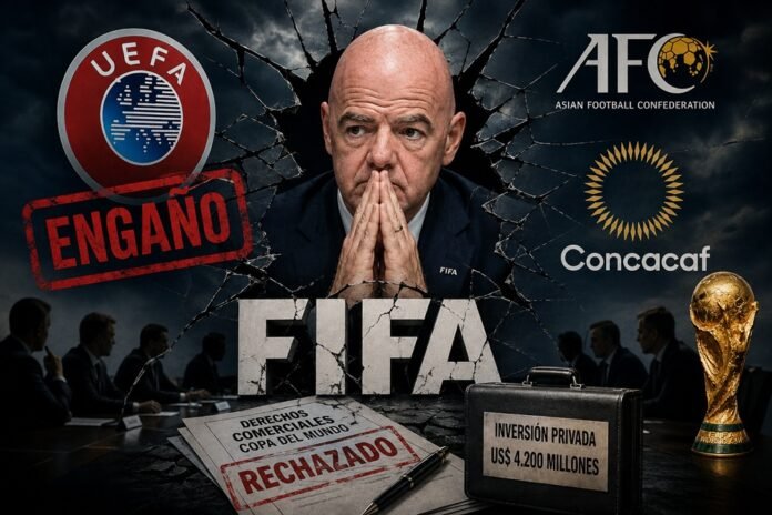 UEFA, AFC y Concacaf acusan a Infantino de romper la confianza y abren una crisis de poder en la FIFA tras su fallido plan comercial.