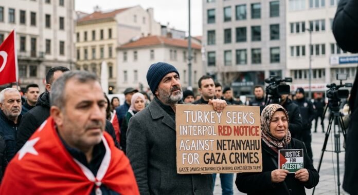 Turquía busca una alerta roja de Interpol contra Netanyahu por una investigación relacionada con la flotilla que intentó llegar a Gaza.